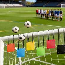 1 set Cible d'entraînement de football réglable, disque cible à accrocher avec bande autoagrippante pour la pratique du tir, équipement d'entraînement de soccer, accessoires de cadre de but, accessoires de tir au hockey - Multicolore - Voir 3