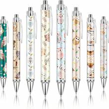 8 chiếc bút bi văn phòng có thể thu gọn, quà tặng hình hoạt hình ngộ nghĩnh, mực đen, ngòi viết trơn tru, dụng cụ viết nhật ký, học tập, làm việc tại nhà, dành cho nữ, nam, y tá, giáo viên, học sinh. - Nhiều màu D - Xem 1