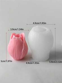 1 pieza Molde de silicona en forma de capullo de tulipán romántico - Producción a granel/Fácil limpieza, Apto para velas/Productos de resina, Regalos para el Día de San Valentín/Día de la Madre/Pascua - Blanco - Ver 11