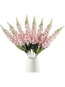 6Pcs Artificial Flowers Delphinium Artificial Silk Flowers Long Stem Hyacinth Fake Flowers Real Touch Faux Larkspur For Wedding Home Outdoor Party Floral Arrangement Center Table Decorations, Garden Hotel Counter Kitchen Fireplace Tall Vase Decor, Thankgiving Party Supply, DIY Arch Wreath Oranments, For Girls Gift, Rama Decoration,Valentine's Day Gift - Champagne - View 4