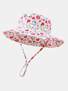 1pc Kids' Sun Protection Hat With Wind Cord, Minimalist Solid Color Or Cartoon Print Design, Lightweight Breathable Bucket Hat, Suitable For Beach And Daily Outings - 1PC - Girl - View 31