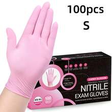 100pcs Per Pack, Available In Deep Pink And Light Purple. Disposable Nitrile Gloves. Sizes: S, M, L, XL. Durable, Waterproof, And Thickened, Suitable For Household Cleaning. Also Applicable For Kitchen, Bathroom, Cleaning, Tattooing, Beauty Care, Hair Coloring, Pet Care, Beauty Salon, Cleaning Supplies, Kitchen Essentials, Etc. New In 2026 Essential Cleaning Tools - 100pcs - 查看 19