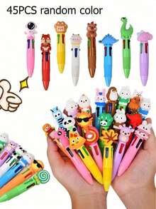 Bộ 10 bút bi hoạt hình 4 màu dùng làm quà tặng cho trẻ em, bộ văn phòng phẩm dễ thương, quà tặng trò chơi tiệc tùng họa tiết hoạt hình, quà sinh nhật. - Nhiều màu - Xem 19