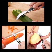 2pcs Stainless Steel Fruit & Vegetable Peeler Set With Non-Slip Handle And Sharp Blade - Metal Straight Peeler, Precise Peeling, Kitchen Tool - Multicolor - View 5