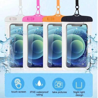 Waterproof Bag Universal Waterproof Phone Case Airbag Waterproof Phone Shell Swimming Waterproof Phone Pouch Beach Waterproof Phone Dry Bag Suitable For Smartphones, Christmas, Halloween Gift, Home Room Birthday New Year Accessories, Interesting Gift For Friends, Summer Beach Waterproof Phone Bag Double Layer Phone Large Size Swimming Beach Storage Wallet Card Bag Dry Bag Suitable For Summer Vacation Diving Swimming Beach Phone Case