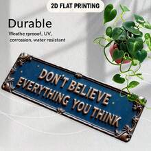 2D Flat Metal Sign, An Interesting Wall-Mounted Metal Decor With Ornate Frame With Text, Stars And Blue Background, Suitable For Bar, Living Room, Dining Room, Hotel, Bedroom - A - View 3