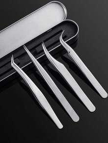 Salon Grade Professional Precision Stainless Steel Eyelash Extension Tweezers Must-Have Lash Grafting & Isolation Tool,For Eyelash Extension - Silver - View 2