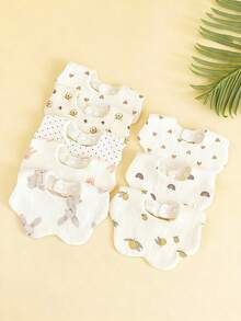 6-Layer Muslin Flower Bib, Baby Burp Cloth, Newborn Drool Bib, Anti-Spit Up Bib - Multicolor - View 3