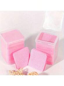 2000/1000/200片装指甲清洁湿巾 - 专业无绒指甲油卸除棉片，UV凝胶清洁纸巾，无香型美甲准备和完成清洁工具（粉色） - 粉色 - 查看 3