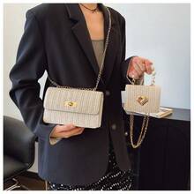 Sac bandoulière pour femme - grand blanc cassé - Voir 4