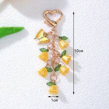 1 chiếc móc khóa hình hoa linh lan mùa xuân, phụ kiện túi xách độc đáo, nghệ thuật và đa năng. - Nhiều màu - Xem 8