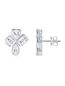 Bông tai Moissanite bạc 925, thiết kế tối giản sang trọng, không gây dị ứng, chống oxy hóa, đa năng, quà tặng cho Ngày Valentine, Ngày của Mẹ, đám cưới, lễ đính hôn, sinh nhật, đựng trong hộp quà kèm giấy chứng nhận. - Bạc - Xem 8