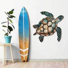 1件海洋主题木制海龟墙饰，创意木制装饰品，适合打造夏日海滩风情，海洋风格木制家居装饰，适用于装饰海边房间、户外沙滩、家居墙壁、客厅、厨房和浴室。 - 彩色 - 查看 6