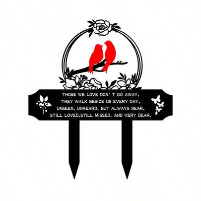 亚克力纪念十字架牌匾，经久耐用，防风雨，适用于墓地、户外庭院装饰，以纪念逝去的亲人
