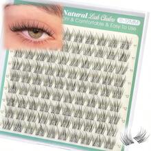 Natural Lash Clusters 11-12MM Eyelash Clusters Clear Band Individual Lashes Short Wispy Cluster Lashes C Curly Cluster Eyelash Extensions For Everyday Makeup By - B-自然短款 11-12毫米 - 查看 1