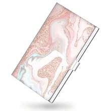 Funda para tarjetas de visita impresión en color para hombre y mujer organizador de tarjetas de visita de metal ultrafino portafolios de bolsillo para llevar de mano arenas movedizas - Arena movediza rosa - Ver 7