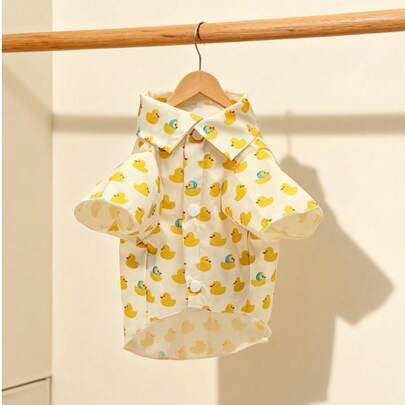 LUCKIE PAL Áo thun thời trang thường ngày in hình vịt dễ thương cho thú cưng, phù hợp cho mèo và chó trong nhà và ngoài trời.