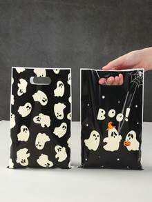 10/25/50 piezas Bolsas de embalaje de fantasmas de Halloween, bolsas de dulces, suministros de embalaje de regalos para fiestas de Halloween, embalaje, bolsas de fiesta, decoraciones de Halloween, bolsas de dulces, suministros para fiestas de Halloween, recuerdos de fiesta, bolsas de dulces de Halloween, decoración aterradora, decoración del hogar de Halloween, decoración de la habitación de Halloween - fantasma - Ver 2