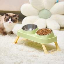 Pet Stainless Steel Dual Bowls, Durable Pet Feeding Set, Easy Clean Dog & Cat Water Bowl, Ideal For Daily Use - Multicolor - View 11