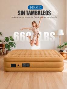 Shendy Vendy Inflatable Mattress, Portable Queen Size Inflatable Bed, Padded Design, Easy To Carry, Includes Automatic Air Pump - Camel - View 4