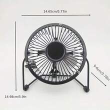 4-Inch Silent USB Mini Fan, 360-Degree Rotating Desk Fan, Summer Cooling, Portable, Notebook - 藍色 - 查看 3
