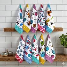 Set Of 10 Plain Terry Cloth Dish Towels/Kitchen Towels 65cm X 40cm - Nhiều màu - Xem 5
