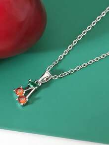1. Mặt dây chuyền hình quả anh đào nhỏ nhắn, tinh tế đính đá Zirconia, sang trọng và đa năng, phù hợp để đeo hàng ngày. - Vòng cổ quả anh đào - Xem 6