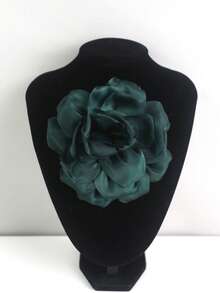 1 pieza/paquete, disponible en varios colores, nueva flor 3D hecha a mano de tela satinada plisada brillante con rayas de brillo, accesorios de ropa DIY, decoraciones para vestidos de novia - A - Ver 8