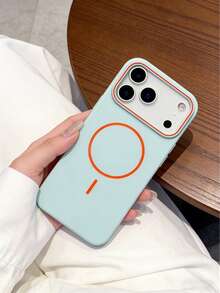 1 chiếc ốp lưng điện thoại từ tính, mờ, tối giản, thân thiện với da, hỗ trợ sạc không dây, tương thích với iPhone 17/17Pro/17Promax/16/16Pro/16promax/15/15Pro/15Promax/ Air 16 15 14 13 12 Pro Max Plus, ốp bảo vệ mặt sau bằng silicon mềm. - Màu xanh Bạc hà - Xem 2