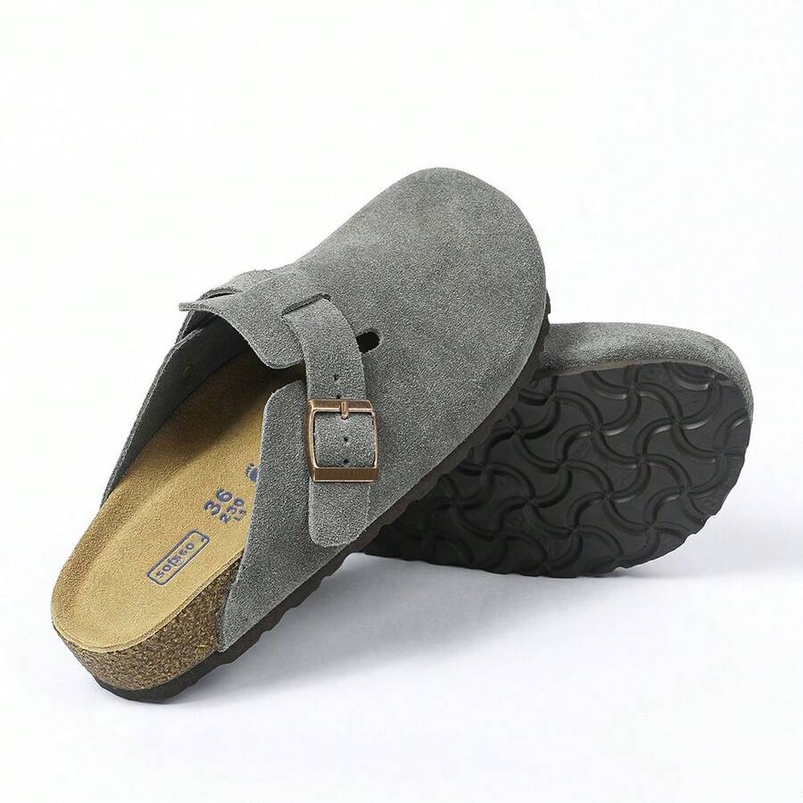 Boston Unisex Buckle Clogs With Arch Support, Soft Cork Sole, Mules, Stylish Platform Beach Sandals, Platform Outdoor Slippers. - 黃色 - 查看 1