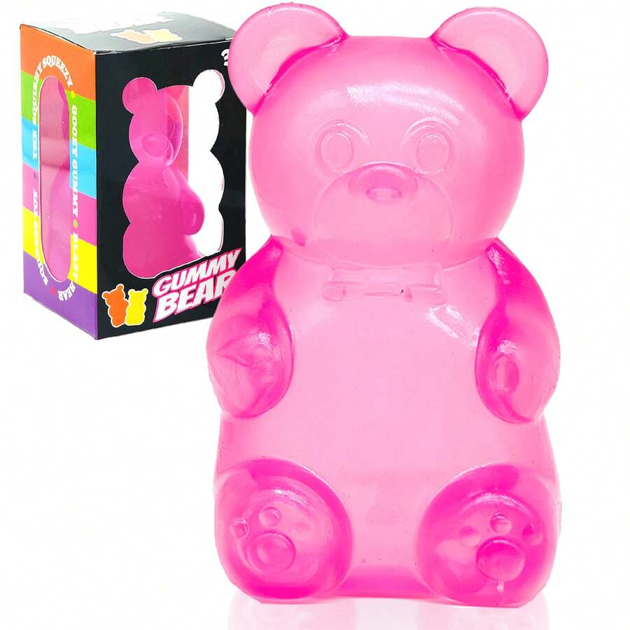 New Bear Shaped Squeeze And Release Toys, Slow Rebound Release Toys, Casual Holiday Gifts, High Aesthetic Dopamine Colors- Soft And Slow Back,Sticky Stress Relief Toy,Cute Stuff,Travel Portable Fidget Squeeze Toys,Squishy,Perfect For All Ages Austism,Ideal Holiday Gifts,Fun Cute Gift,Birthday Gifts,Easter Gifts,Halloween Gifts,Christmas Gifts,Christmas Stocking Fillers,Party Bag Fillers(Pink)S - 粉色 - 查看 1