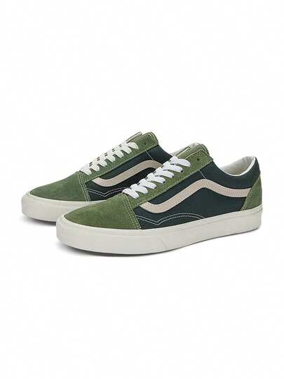 Vans Men's And Women's Old Skool Retro Patchwork Street Low-Top Sneakers, Couple's Sports Casual Shoes VN000CR5CX1