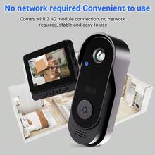 Wireless Smart Video Doorbell With 4.3 Inch Screen, 2.4G WiFi Visual Intercom, 800mAh Rechargeable Battery & 6 Months Long Life, Outdoor Waterproof Security Camera With Night Vision & 128G Max Storage (Black) - X8-KSML-black - 查看 9