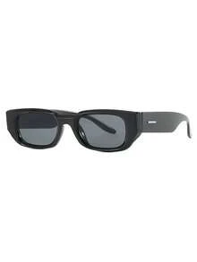 1pc Men's Retro Casual Square Black Frame Fashion Fashion Glasses, Suitable For Daily Wear And Street Photography - Black - View 6