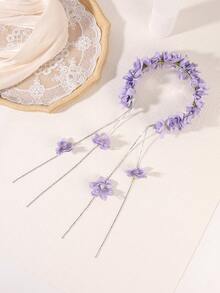 1 chiếc băng đô cài tóc kiểu Bohemian đính hoa anh đào tua rua - Phụ kiện tóc cô dâu thanh lịch đính pha lê, phù hợp cho kiểu tóc đi biển/dự tiệc. - Nhiều màu - Xem 9