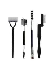 Bộ 4 lược chải mi màu đen. Cọ chải lông mày xoắn ốc hai đầu, cọ trang điểm hai đầu, cọ mắt, cọ chải lông mày, cọ chải lông mày vát, cọ chải mi, lược chải lông mày, lược, cọ, lược chải lông mày siêu mảnh, cọ chải lông mày, lược chải mi nhỏ gọn gấp gọn bằng thép không gỉ. Lược chải mi, lược chải mi hình bán nguyệt bằng thép không gỉ, dụng cụ tỉa mi giả. - Nhiều màu - Xem 1