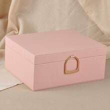 Hộp đựng trang sức PU 2 lớp có thể tháo rời, hộp đựng vòng cổ, bông tai và phụ kiện trang sức tinh tế. - Nhiều màu - Xem 15