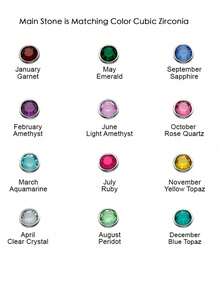 Tobillera personalizada con nombre de mujer y piedra natal, tobillera con nombre en inglés personalizada, joyería con gema redonda, regalo para ella - Plateado - Ver 4