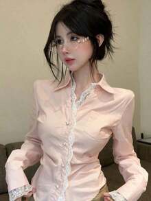Women Blouses & Shirts - ピンク - View 8