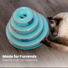 Catstages Chase Meowtain 4-Tier Interactive Cat Track Toy U2013 4 Spinning Balls, Non-Slip Base, Ideal For Indoor Cats, Blue - MàuA - Xem 6
