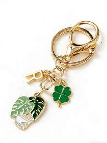 Customized Summer Four-Leaf Clover Plant Keychain, Gift For Girls - Green Plants - View 5