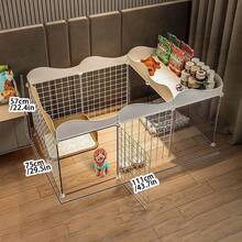 室内宠物狗围栏屋，带厕所区域的狗床，适合泰迪等小型犬 - 彩色 - 查看 5