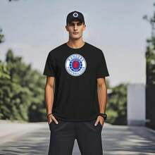 Rangers FC Logo Baseball Outdoor, Outdoor Headwear, Humorous Headgear, Durable Headwear, Joke Accessory, Men's Fashion Men's And Women's T-Shirts, - 黑色 - 查看 2