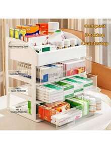 Hộp đựng đồ gia dụng chống bụi dạng ngăn kéo, kệ đựng đồ trang điểm, hộp đựng đồ trang điểm nhiều tầng trong suốt. - Trong sáng - Xem 3