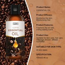 LZJV 100毫升 100%纯天然咖啡精油，100%有机，多用途，适用于皮肤、头发、面部、身体、指甲、睫毛 - 咖啡精油 - 查看 6