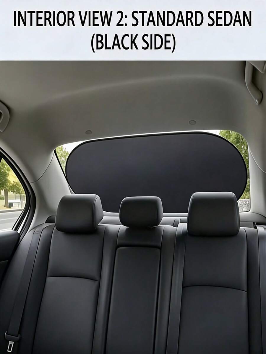 1pc Car Sun Visor, Heat-Insulating Sunshade, Sun Protection Cover, Made Of Polyester, Easy To Store And Portable, Space-Saving, Suitable For Most Car Front And Rear Windows, Ideal For Long-Distance Travel, Summer Essential, Wedding Season, Graduation Season, Mother's Day Gift.