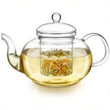 A 1000Ml Glass Teapot Featuring An Infuser And Four Cups, This 33.8 Oz (1000 Ml) Teapot Comes With A Removable Infuser Suitable For Blooming And Loose Leaf Tea, Packaged In A Gift Box For Microwave And Stovetop Use - Teapot (No Cups Included) - View 3