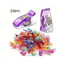 10/20pcs/Set Mini Random Color Edged Positioning Clips, Plastic Quilting Clips, Sewing Clips, Scrapbooking Clips, Fabric Fixation, DIY Craft Clips - 多色的 - 查看 9