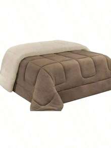 Sherpa Comforter With Blanket/Fitting Set, Queen Size, Thick, Assorted Colors, 2.40cm X 2.20cm - 卡其色 - 查看 4