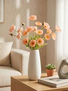 Artificial Poppy Flowers, 59cm Long, 4 Flowers, Bendable And Non-Fading - Can Be Used For DIY Flower Walls, Scene Layouts, Living Room Bedroom Vase Arrangements, Weddings, Party Decorations, Tabletop Ornaments. Autumn And Winter Deciduous, Room Decor, Home Decor, Kitchen Decor, Wedding Decor, Dining Table Decor, Centerpieces, Office Decor, Garden Decor, Outdoor Decor, Birthday Graduation Gifts, Garden Decor, Outdoor Plants, Gardening, Artificial Flowers - Coral Pink - View 10